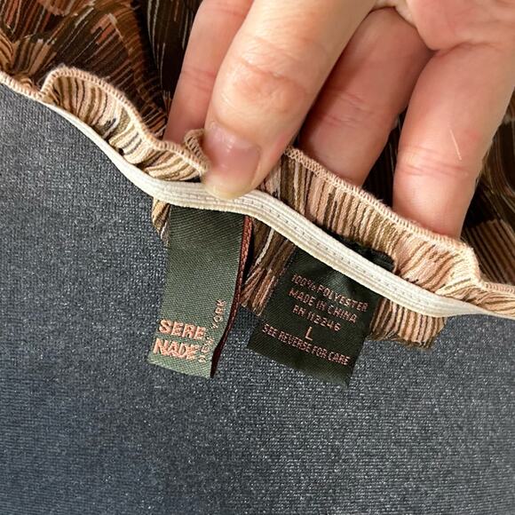 Sere Nade- L blouse- Y2K - semi sheer- whimsical- fairy boho brown- bell sleeve - Picture 4 of 8